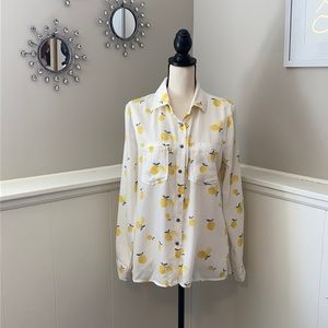 Billy T Madge Chambray Lemon Button Down Top S